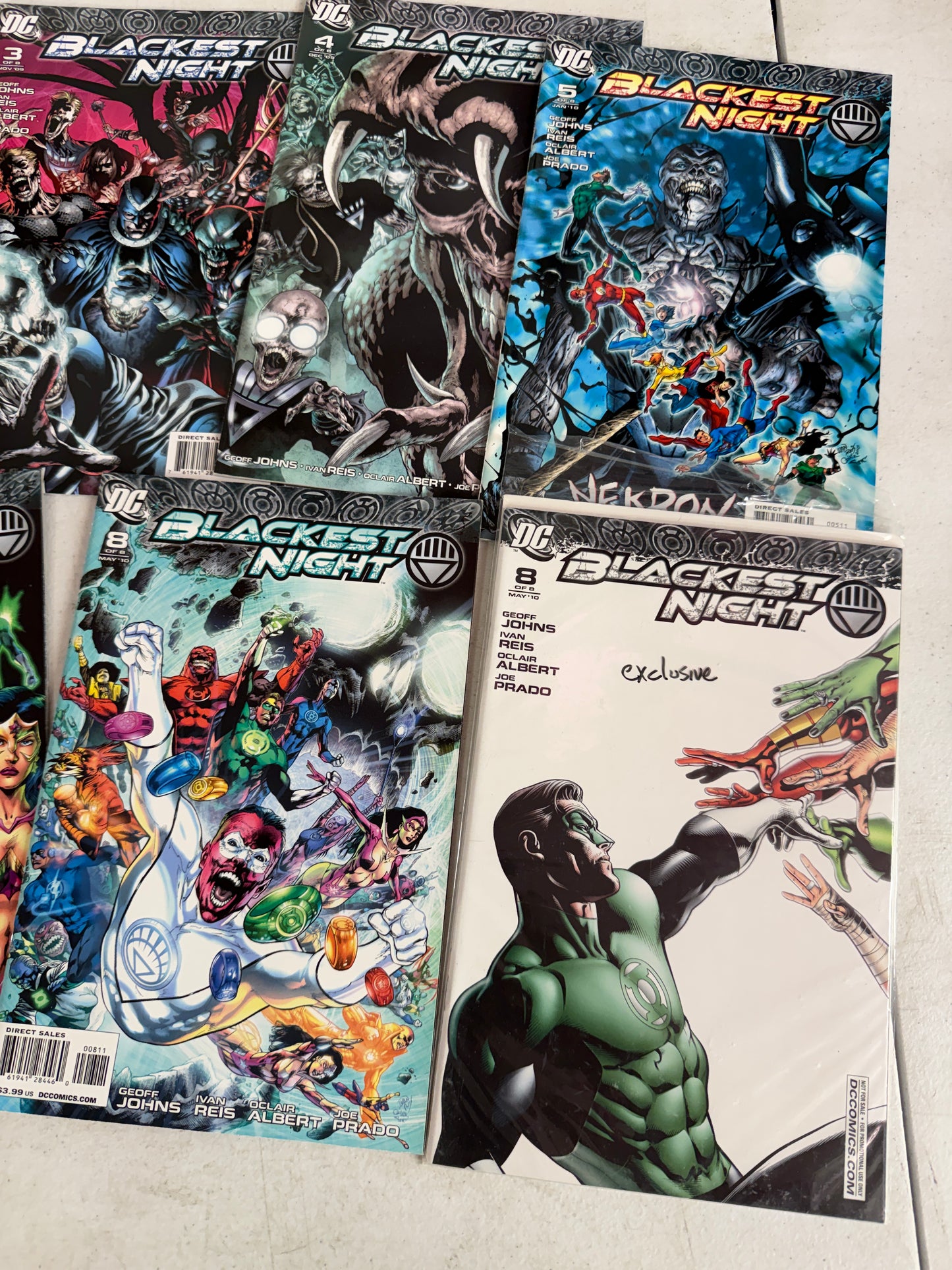 DC Comics BLACKEST NIGHT Complete SET #1 -8 +#8 Exclusive GEOFF JOHNS 2009