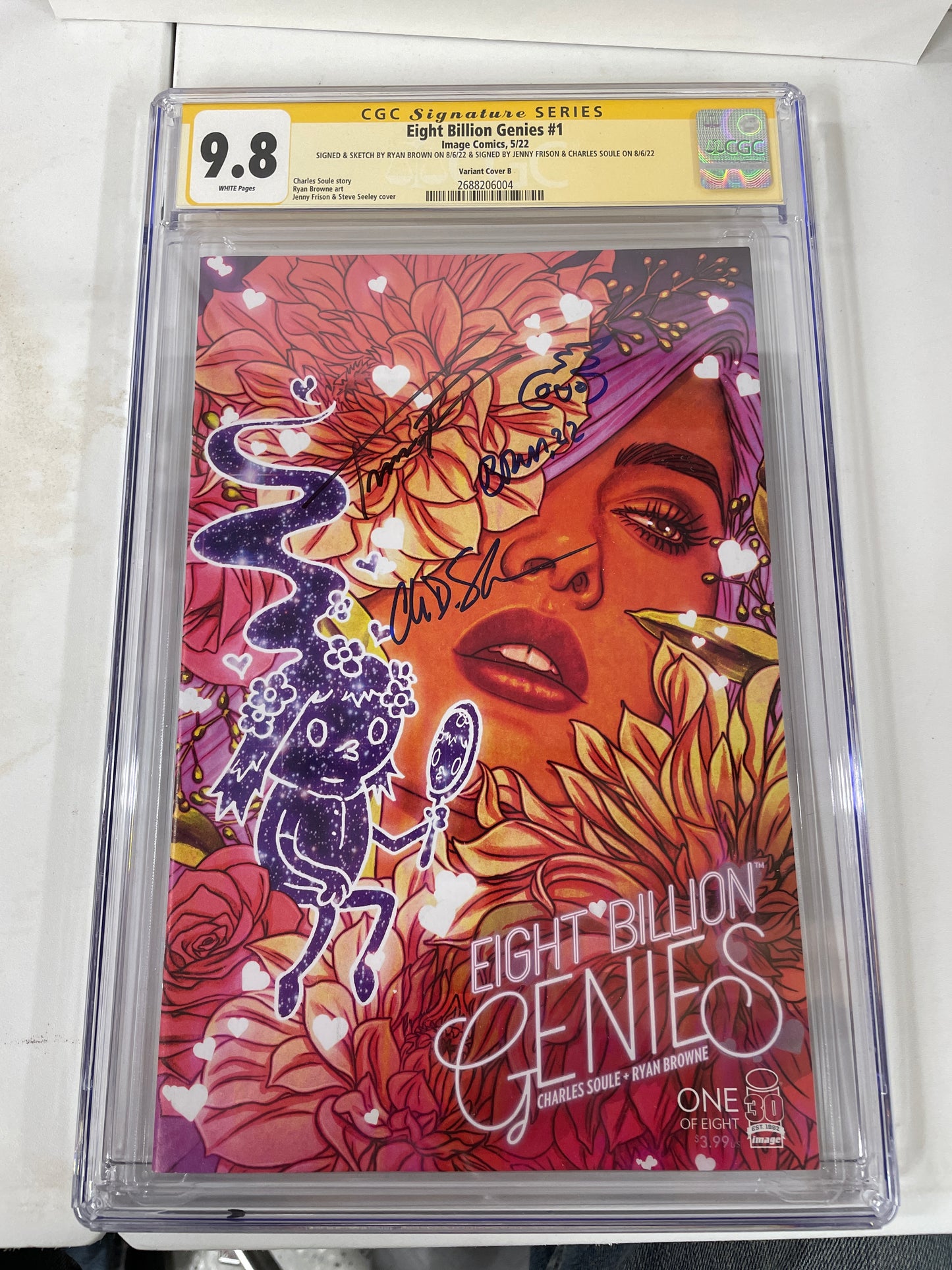 Eight Billion Genies 1- CGC Signature Series 9.8 - Brown (sketch), Frison, Soule
