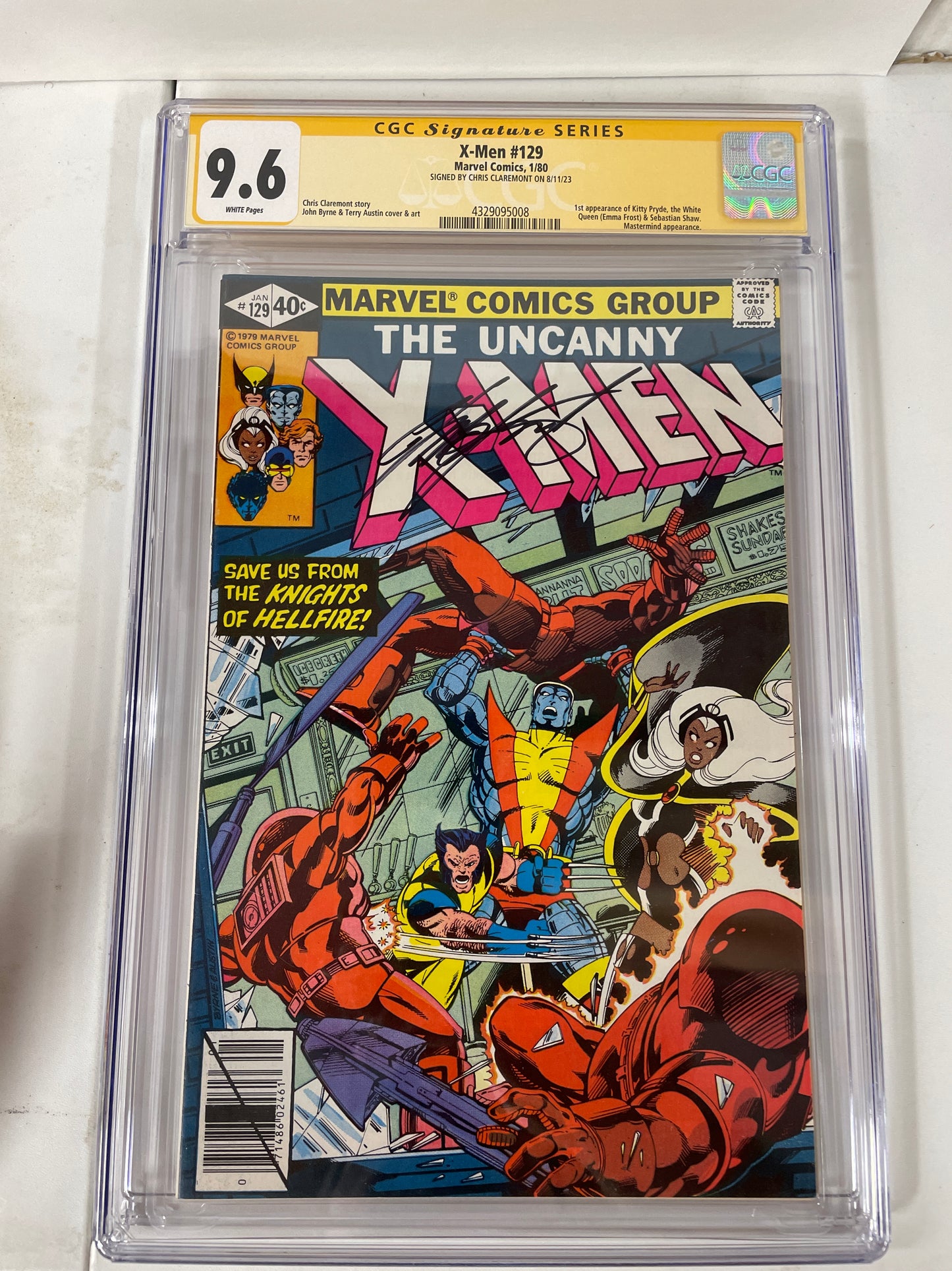 X-MEN 129
CGC 9.6 / 1st app of Kitty Pryde & Emma Frost / Claremont sig / KEY!!