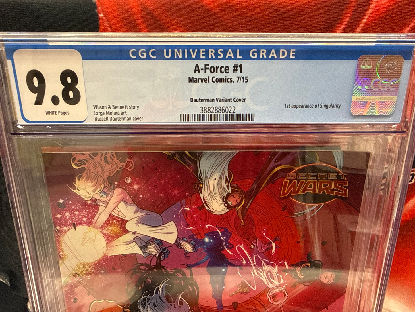 A-Force #1, CGC 9.8 White, Dauterman 1:25 Variant 1st appearance Singularity