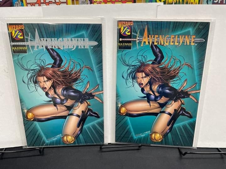 Avengelyne #1/2 Wizard Main And Platinum Variant with COA Maximum Press Comics