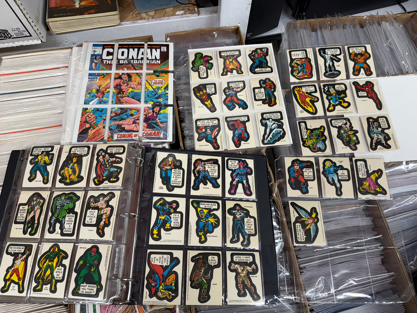 1976 MARVEL SUPER HEROES COMPLETE STICKER & PUZZLE CARD SET (40/9)