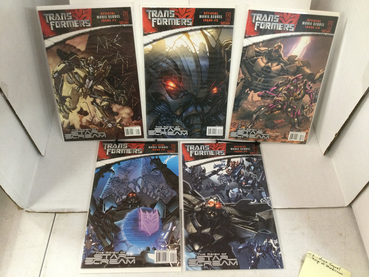 IDW Comics Transformers Movie Adaptation 1-5 Prequel Reign of Star Scream Hasbro