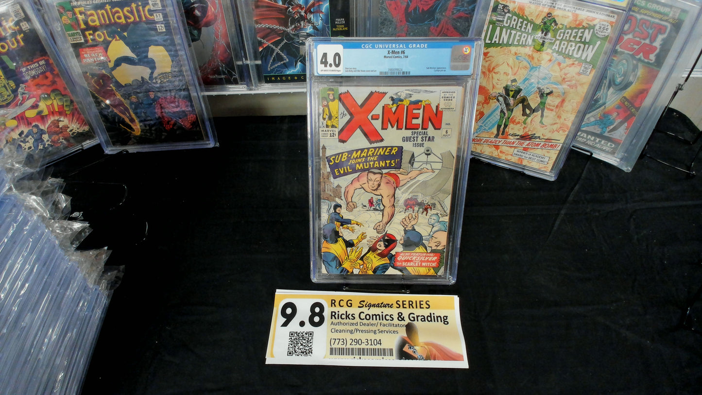 X-MEN #6 CGC 4.0 Sub-Mariner cover & app! Jack Kirby cover & art! 1964