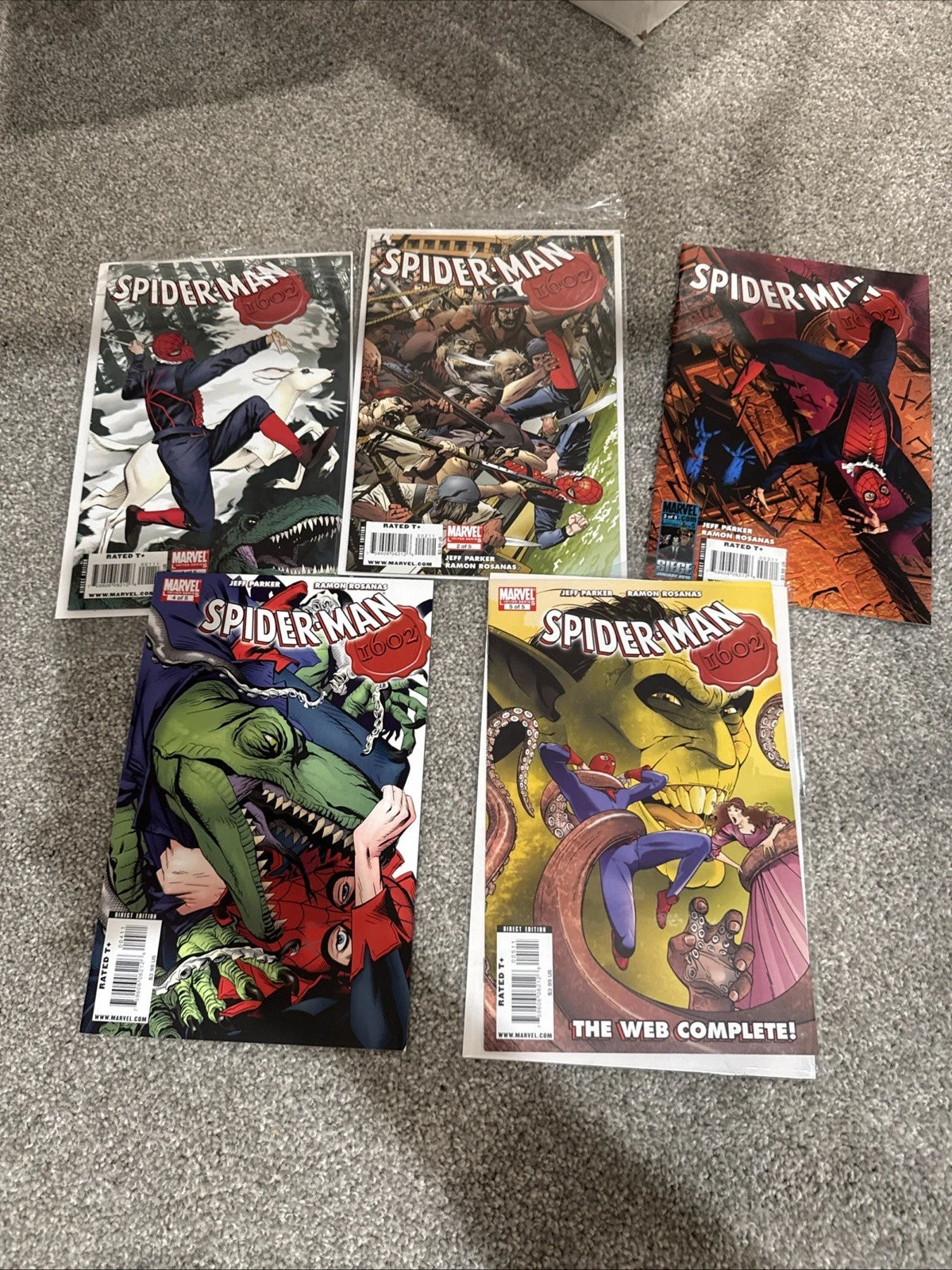 SPIDER-MAN 1602 (2009) #1, 2, 3, 4, 5 Complete Series Jeff Parker Marvel