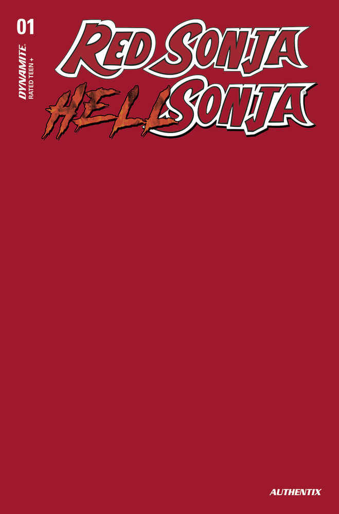 Red Sonja Hell Sonja #1 Cover P Foc Bonus Fiery Red Blank Auth