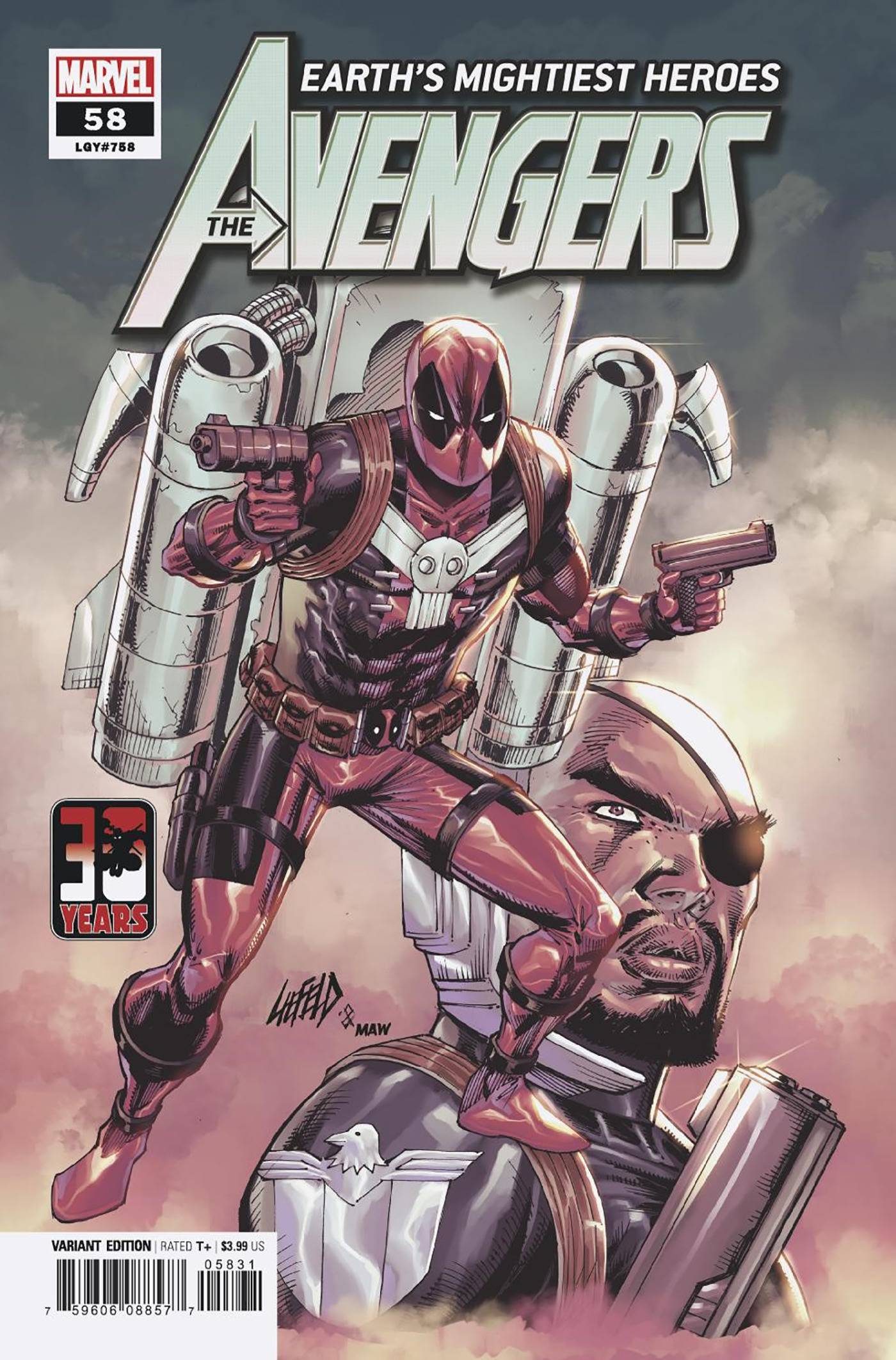 AVENGERS #58 LIEFELD DEADPOOL 30TH VAR 1st app.Ghost Ronin