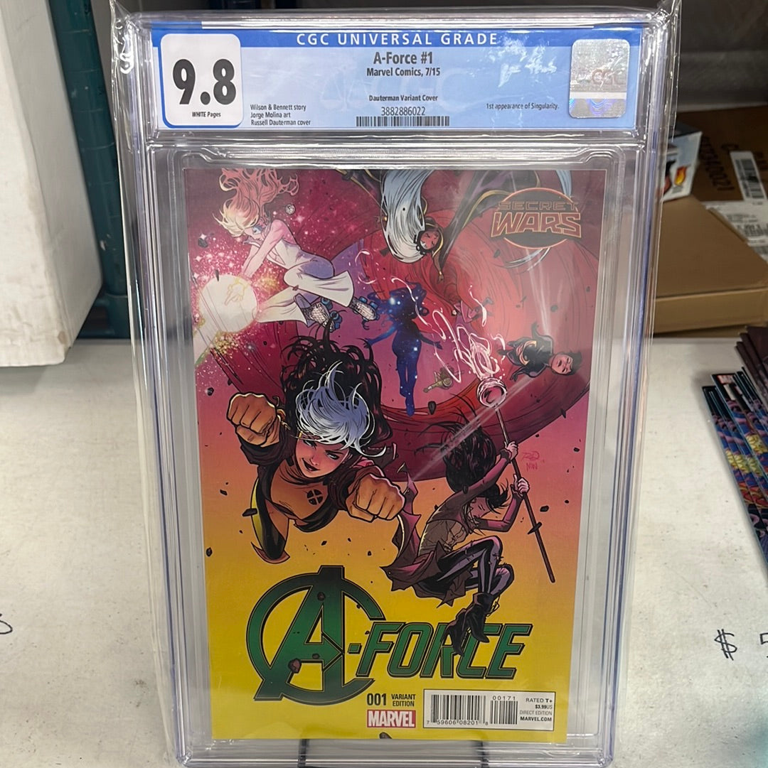A-Force #1 CGC 9.8 Dauterman 1:25 1st app of Singularity