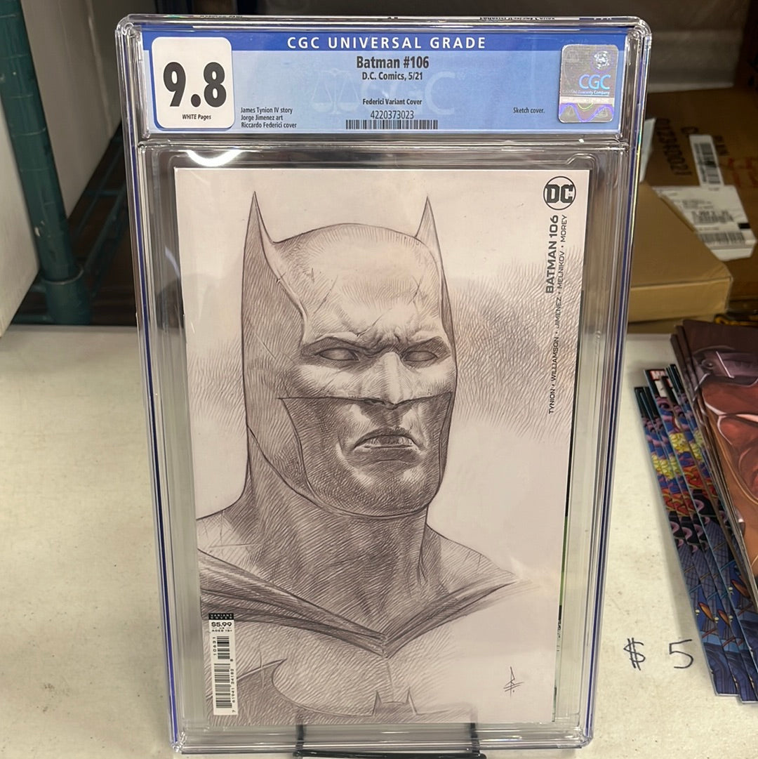 Batman #106 Federici Sketch Variant 1:25 Ratio CGC 9.8