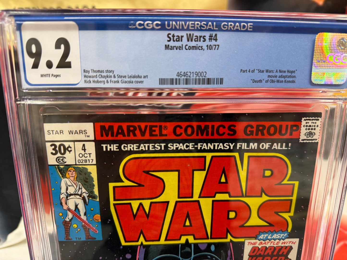 Star Wars #4 CGC 9.2 New Hope Movie Adaptation 1st printing (1977) Obi-Wan death