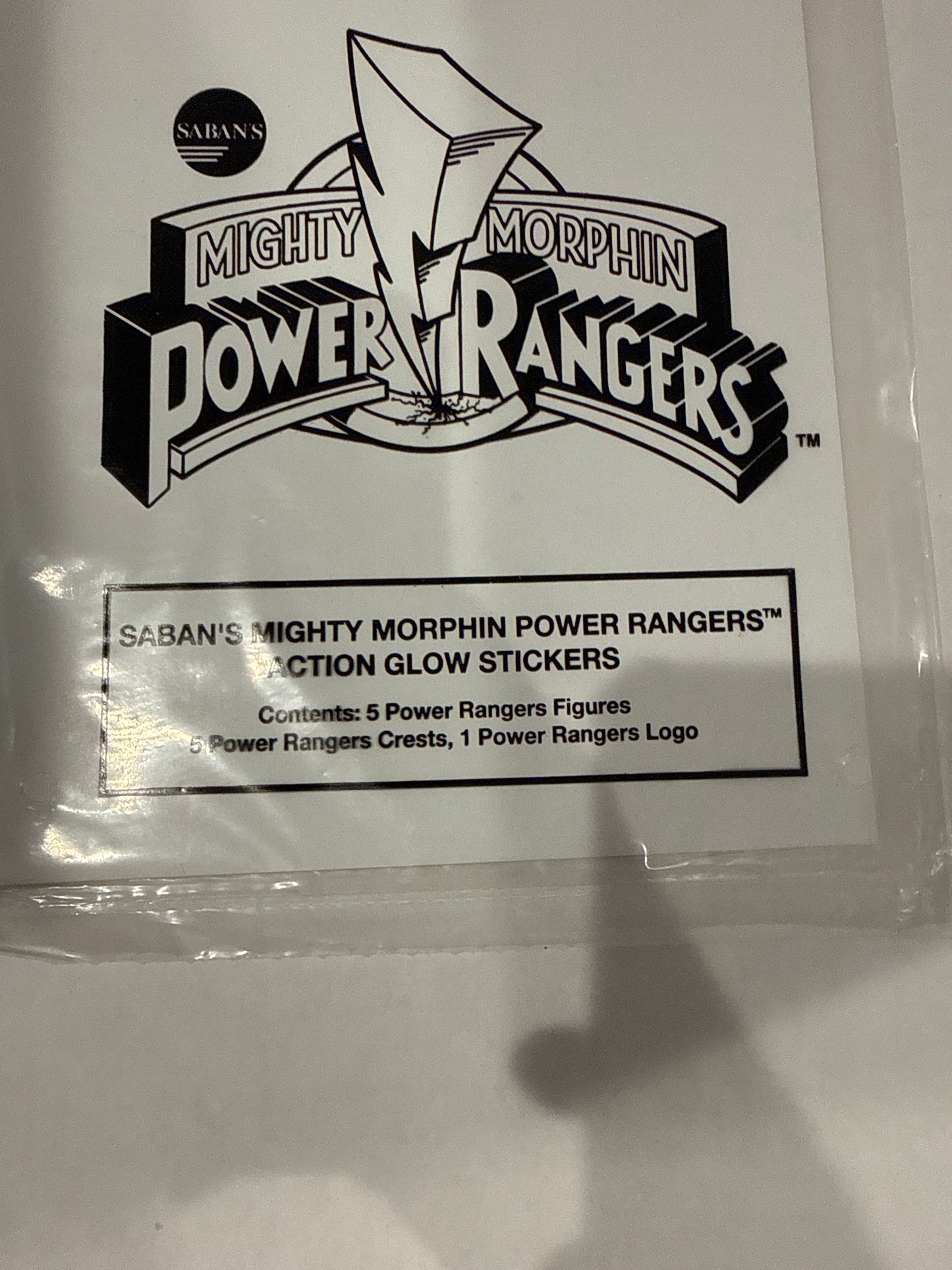 Mighty Morphin Power Rangers Action Glow Stickers (Avon) NEW IN BAG VINTAGE 90s