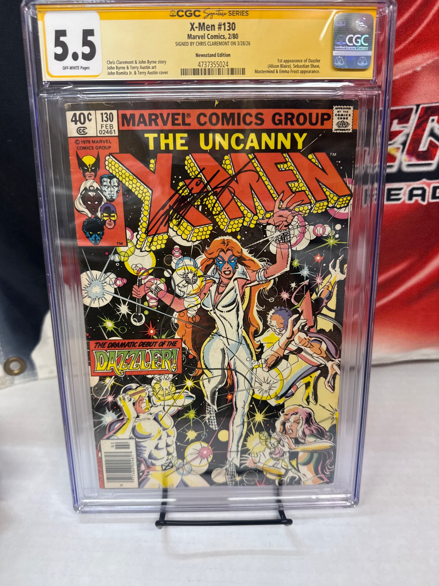 X-Men #130 FN- 5.5 CGC Newsstand signed by Claremont / Byrne! 1st Dazzler! Cross posted