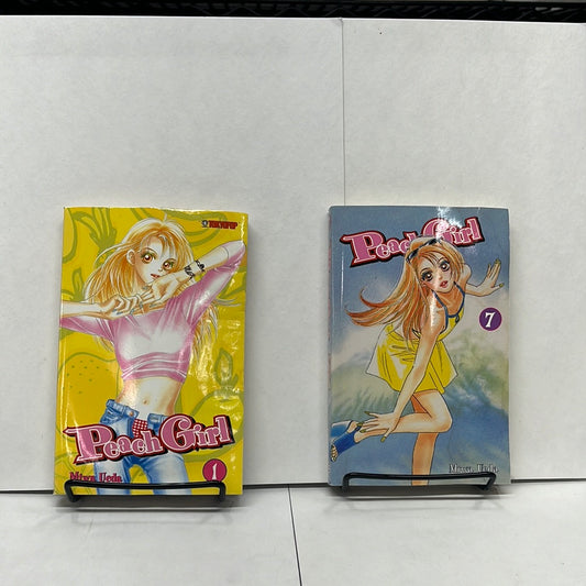 Peach Girl Vol. 1 & 7 by Miwa Ueda Tokyopop Manga Teen Romance Book Replacement