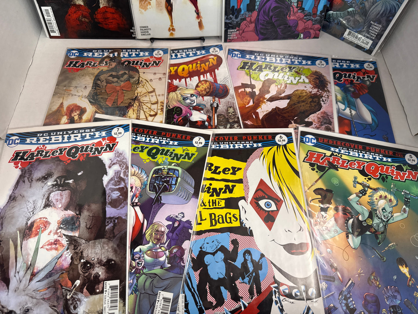 Harley Quinn Rebirth #1-7 With Variants, DC Comics 2016, 3 signed Palmiotti books Cross Posted