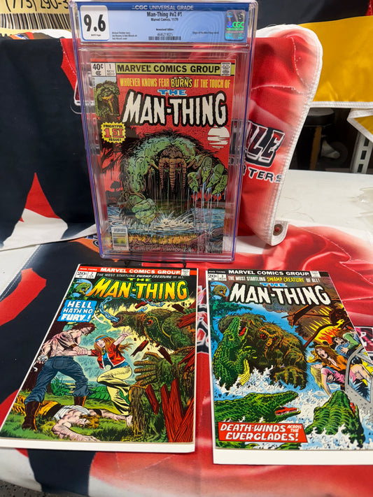 MAN-THING v2 #1 CGC 9.6 Marvel NOV 1979 & #2,3 (not Graded)  ORIGIN RETOLD