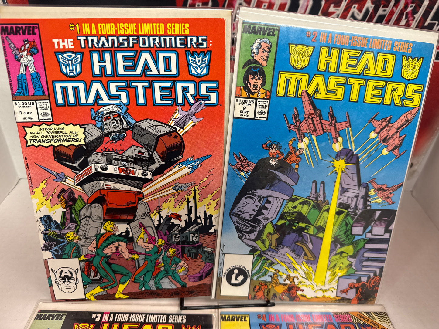 TRANSFORMERS HEAD MASTERS #1-4 (Marvel Comics 1987) FULL SET Cross Posted
