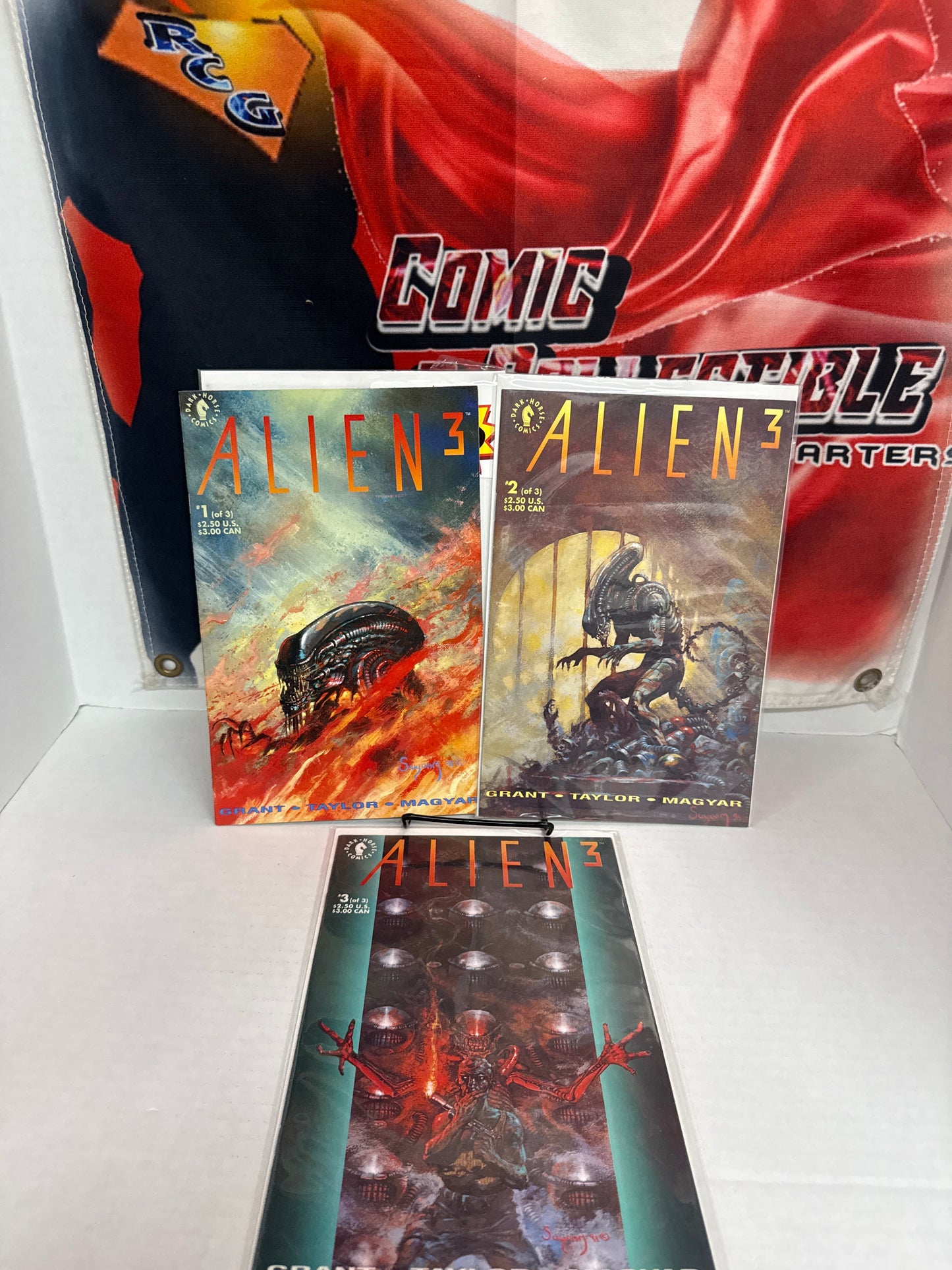 Alien 3 Comics #1-3 Movie  Adaptation Lot of 3 1992 Dark Horse Comics Arthur Suydam Cross Posted
