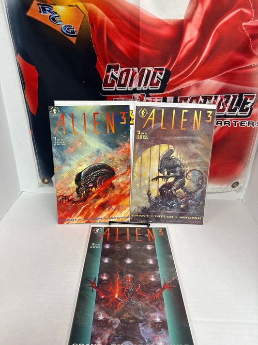 Alien 3 Comics #1-3 Movie  Adaptation Lot of 3 1992 Dark Horse Comics Arthur Suydam Cross Posted