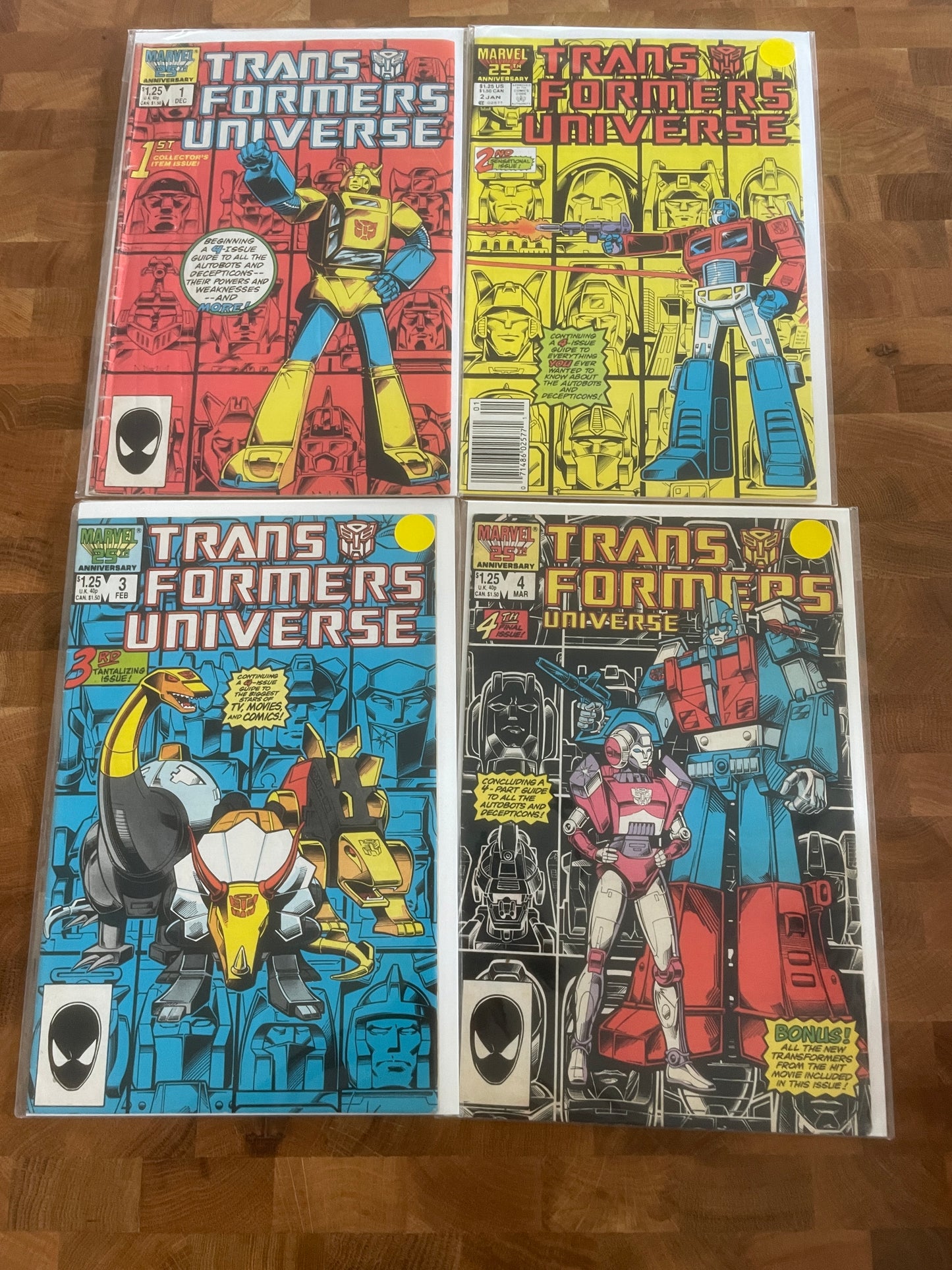 Transformers Universe # 1986 Full Co mplete Limited Set # 1-4 Lot