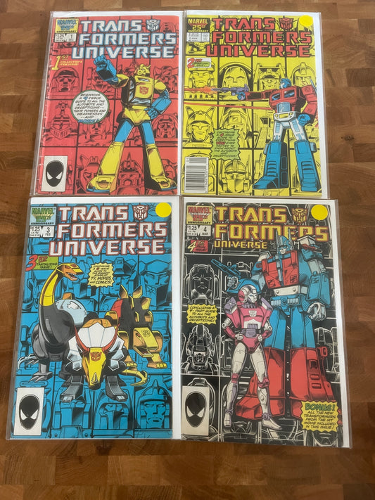 Transformers Universe # 1986 Full Co mplete Limited Set # 1-4 Lot