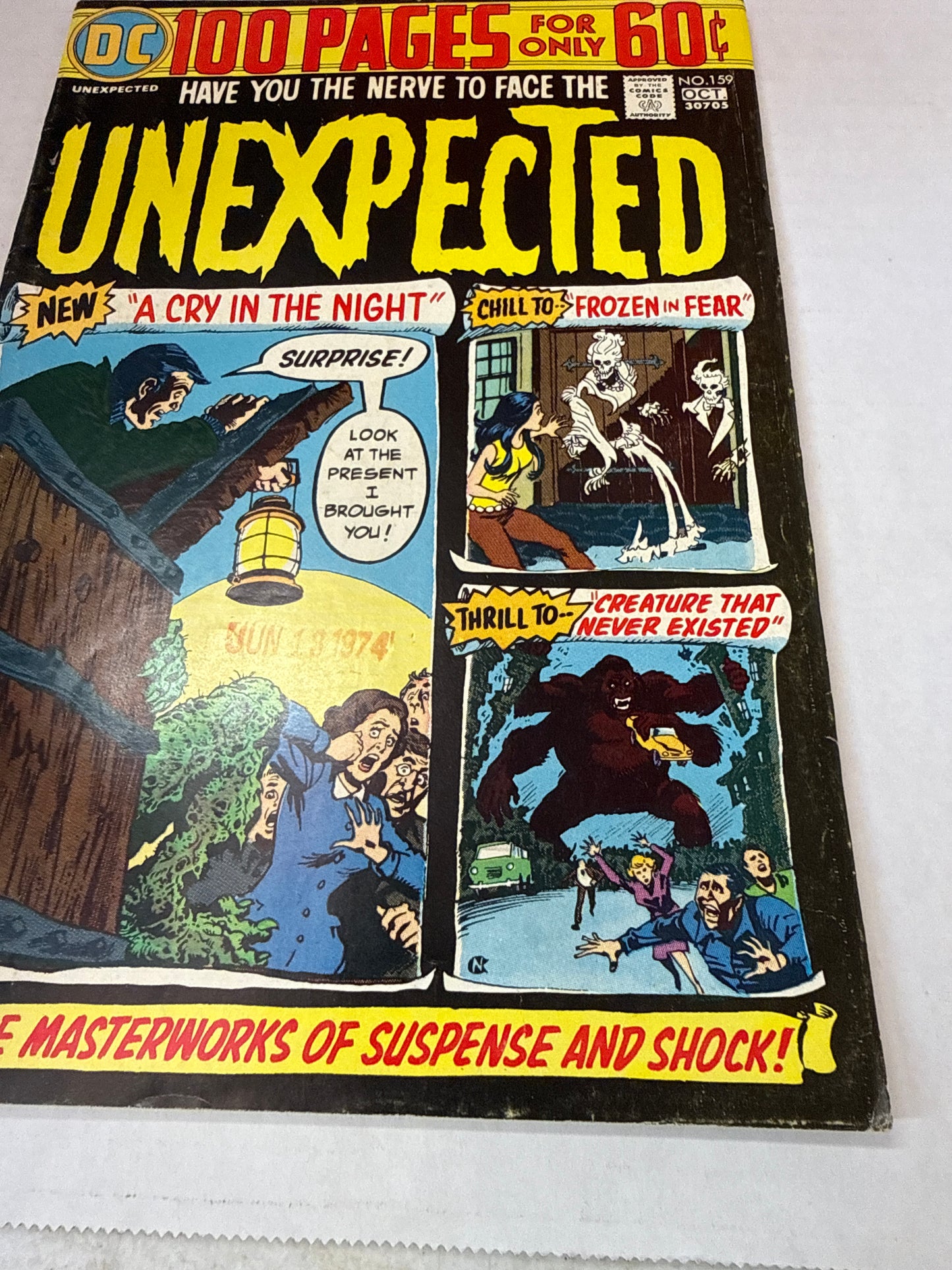 THE UNEXPECTED #159 100 PAGE GIANT "A CRY IN THE NIGHT!" NICK CARDY COVER 1974 Cross Posted