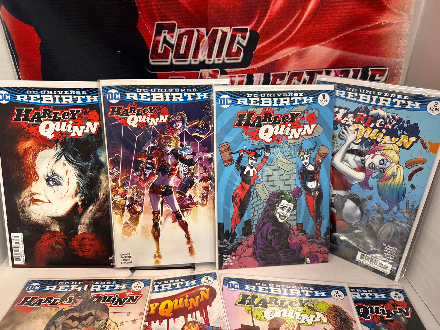 Harley Quinn Rebirth #1-7 With Variants, DC Comics 2016, 3 signed Palmiotti books Cross Posted