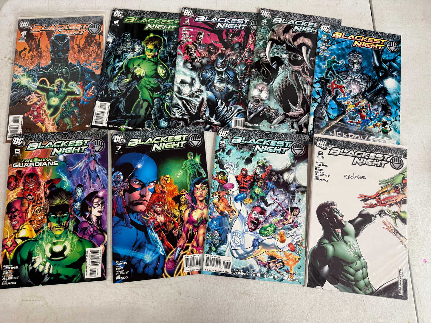 DC Comics BLACKEST NIGHT Complete SET #1 -8 +#8 Exclusive GEOFF JOHNS 2009