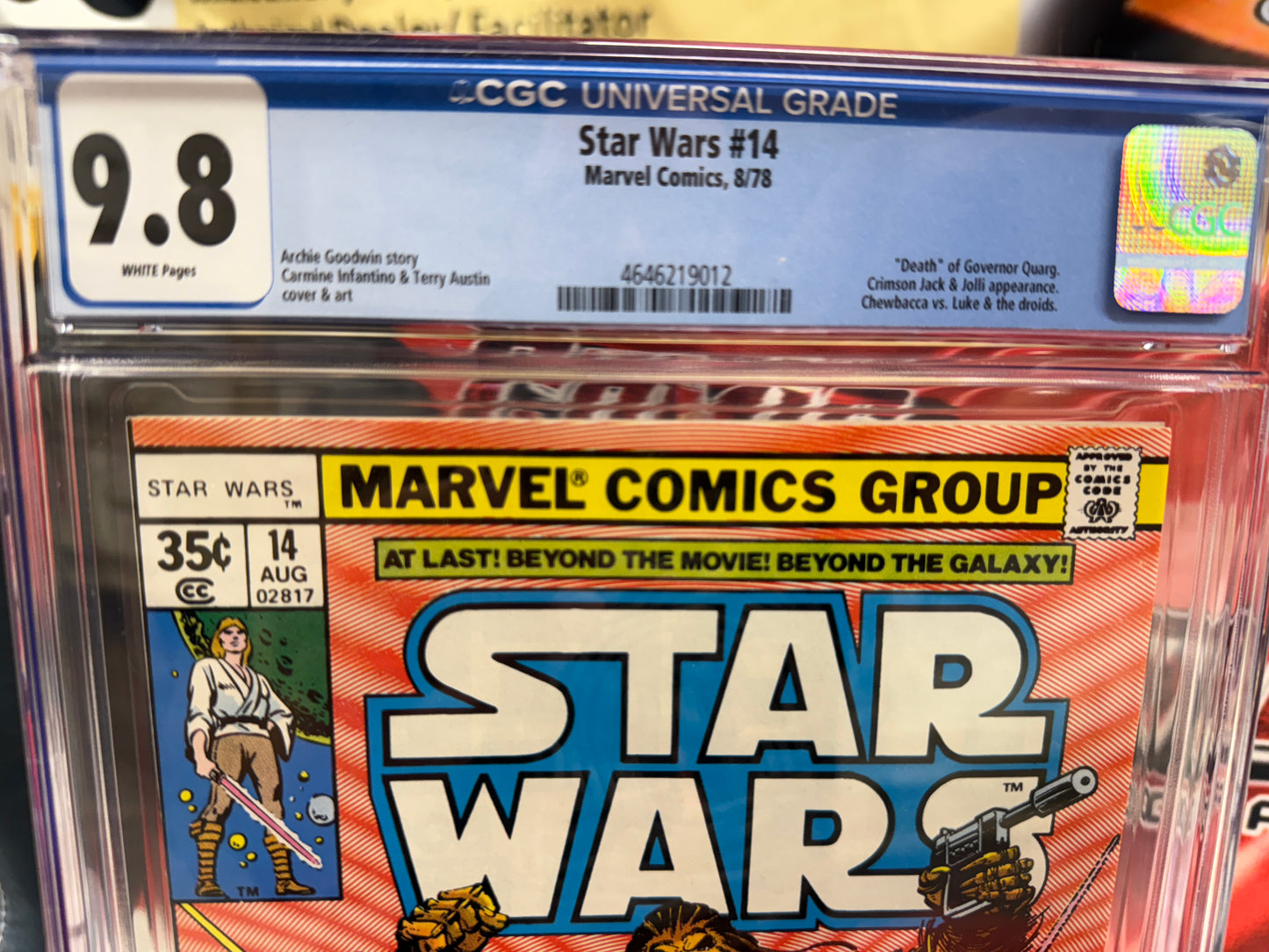 Star Wars #14 CGC 9.8 NM  Newsstand White Pages 1978 Crimson Jack