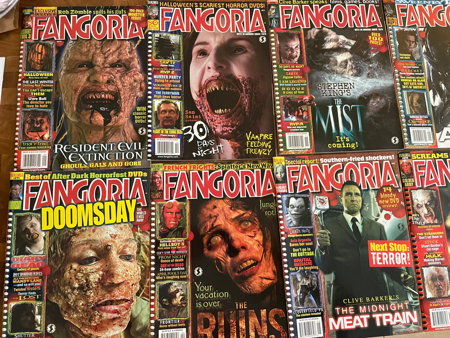 lot of 10 FANGORIA magazine Issues #266-275 Horror