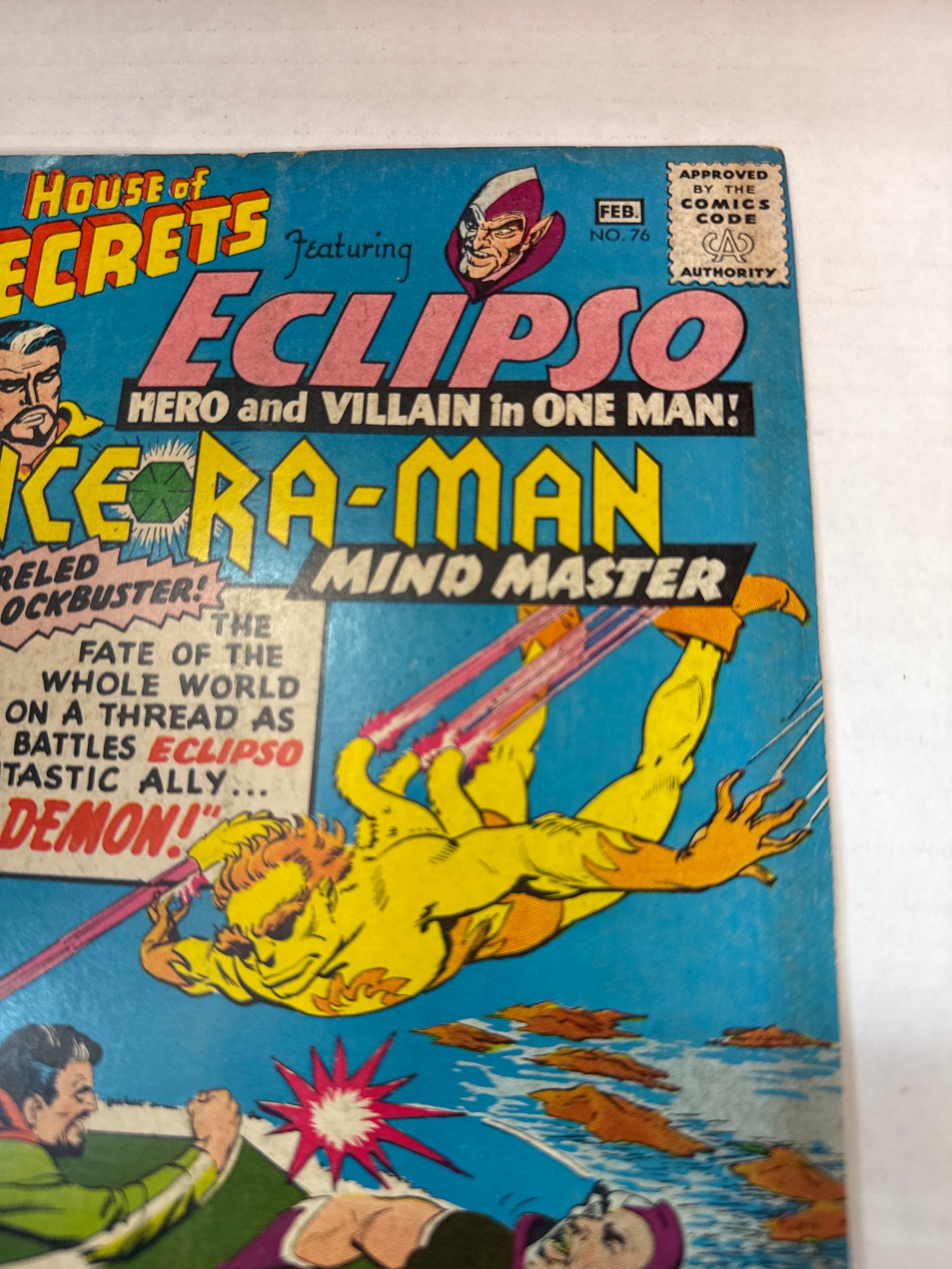 DC: HOUSE OF SECRETS #76, ECLIPSO & HELIO (THE SUN DEMON) VS PRINCE RA-MAN, 1966 Cross Posted