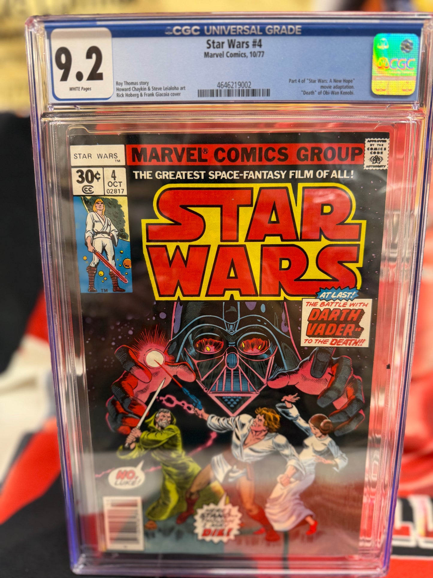 Star Wars #4 CGC 9.2 New Hope Movie Adaptation 1st printing (1977) Obi-Wan death