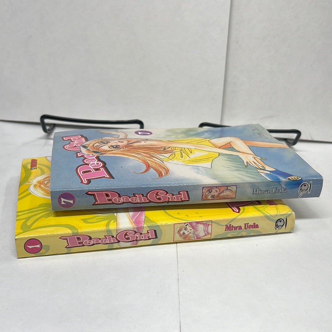 Peach Girl Vol. 1 & 7 by Miwa Ueda Tokyopop Manga Teen Romance Book Replacement