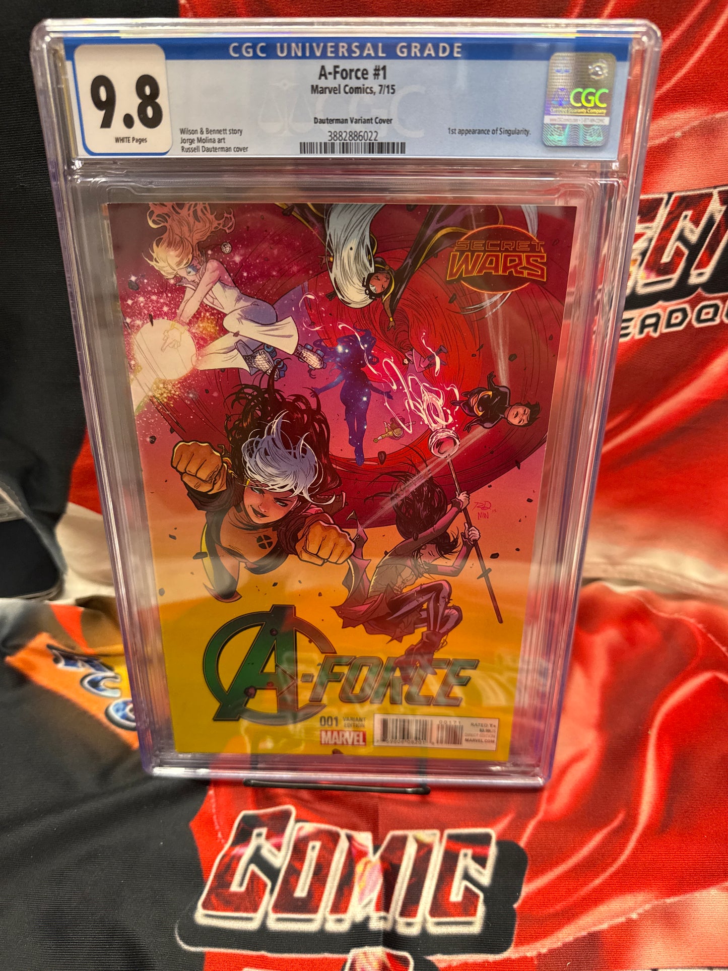 A-Force #1, CGC 9.8 White, Dauterman 1:25 Variant 1st appearance Singularity