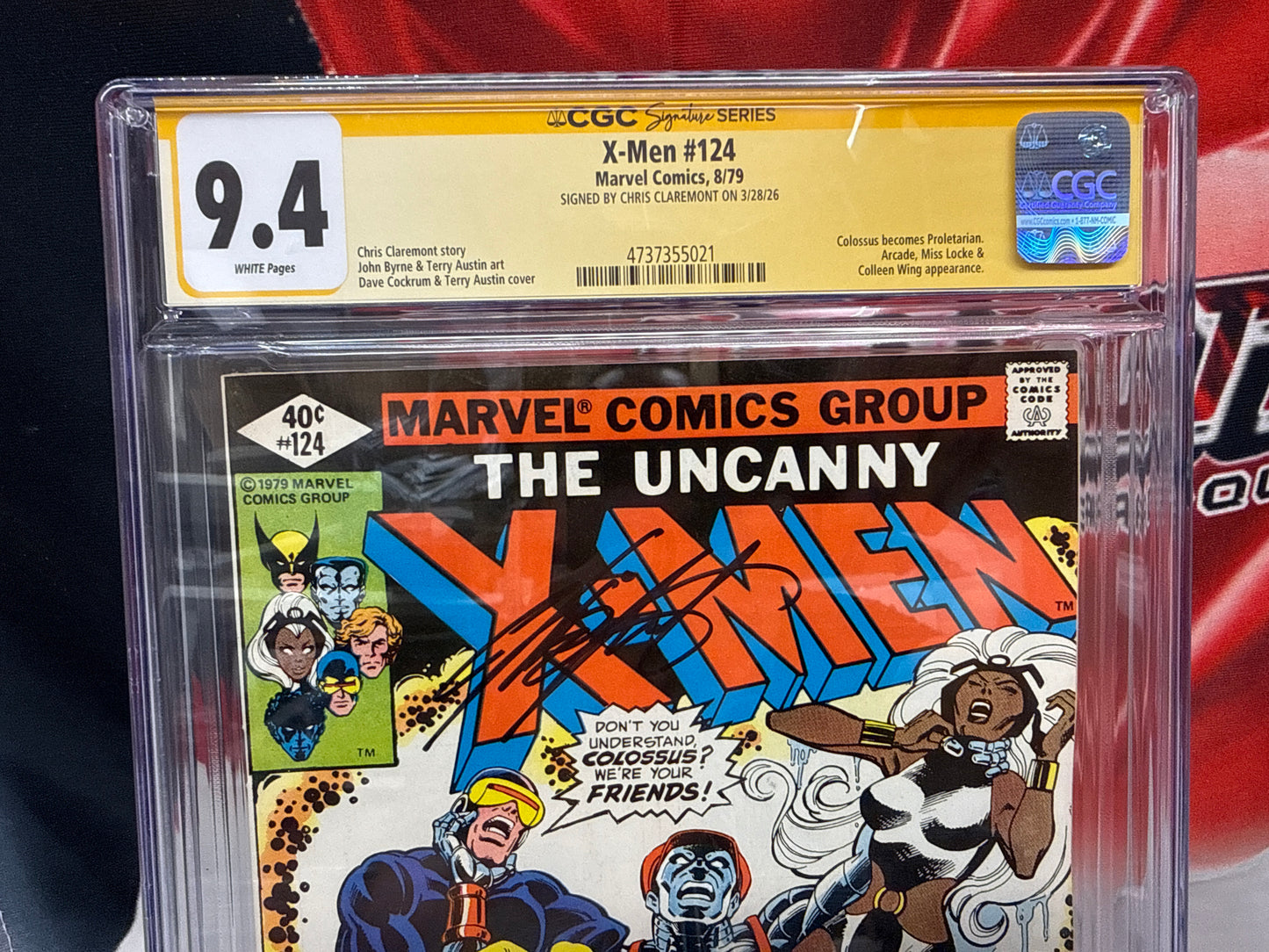 X-MEN #124 1st Proletarian Ms Locke, Origin 2nd ARCADE CGC 9.4 CGC Sig Claremont