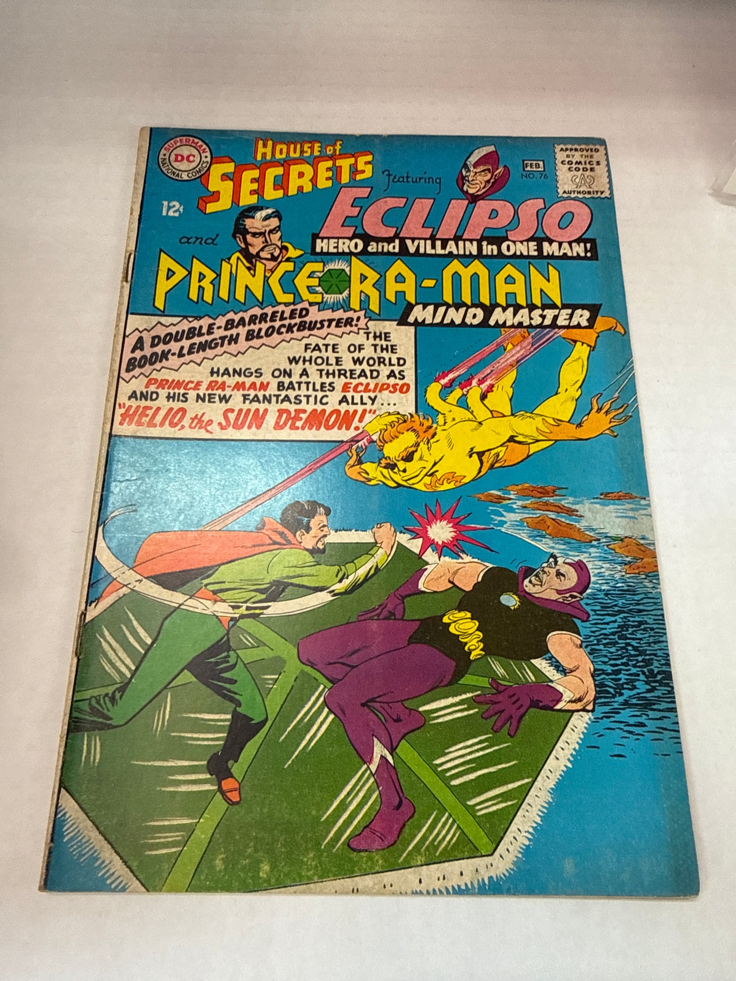 DC: HOUSE OF SECRETS #76, ECLIPSO & HELIO (THE SUN DEMON) VS PRINCE RA-MAN, 1966 Cross Posted