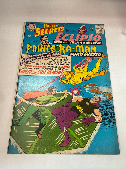 DC: HOUSE OF SECRETS #76, ECLIPSO & HELIO (THE SUN DEMON) VS PRINCE RA-MAN, 1966