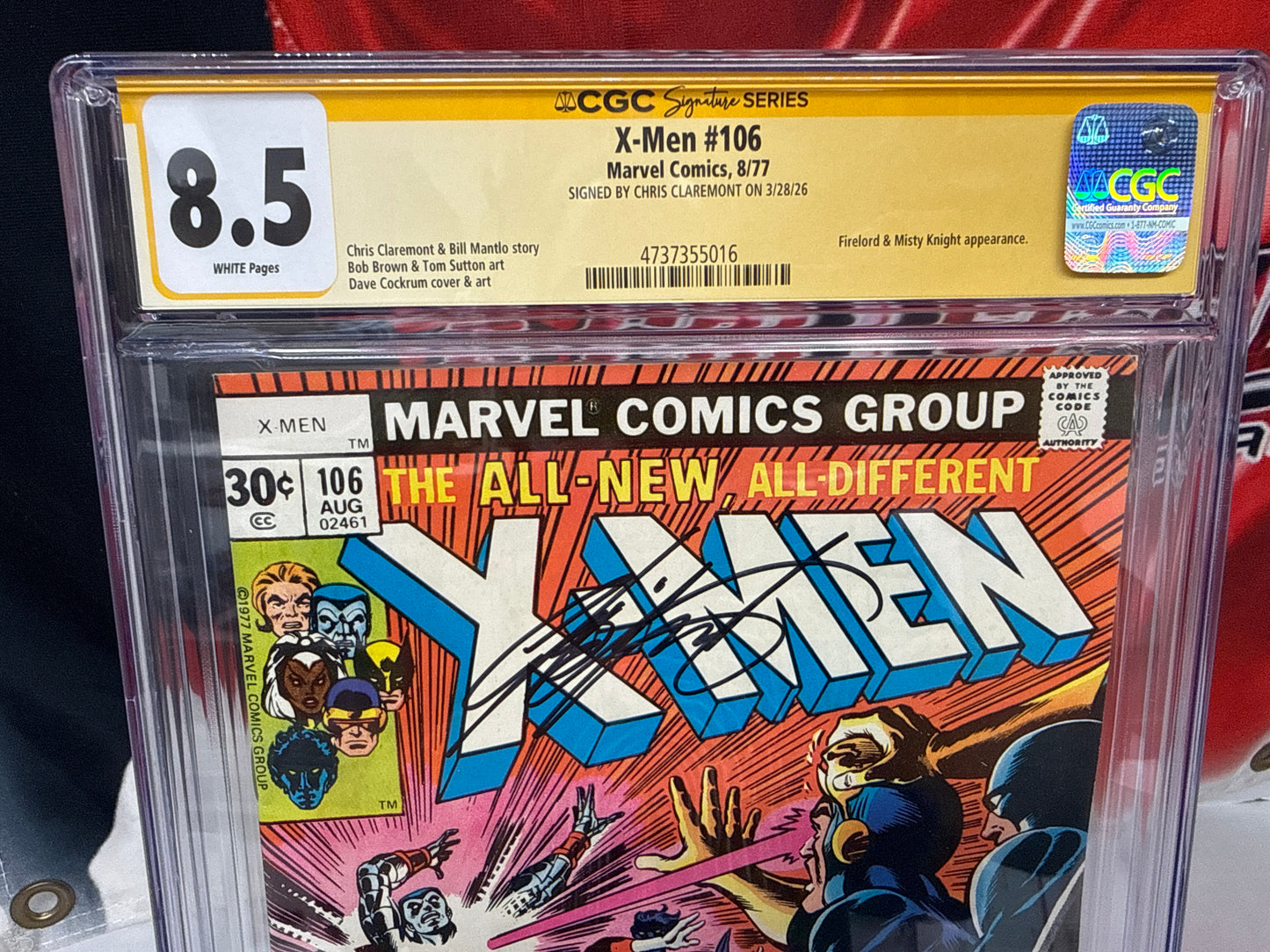 The X-Men Vol 1 106 CGC 8.5 (VF+) (1977) Signed x1 Cover Chris Claremont