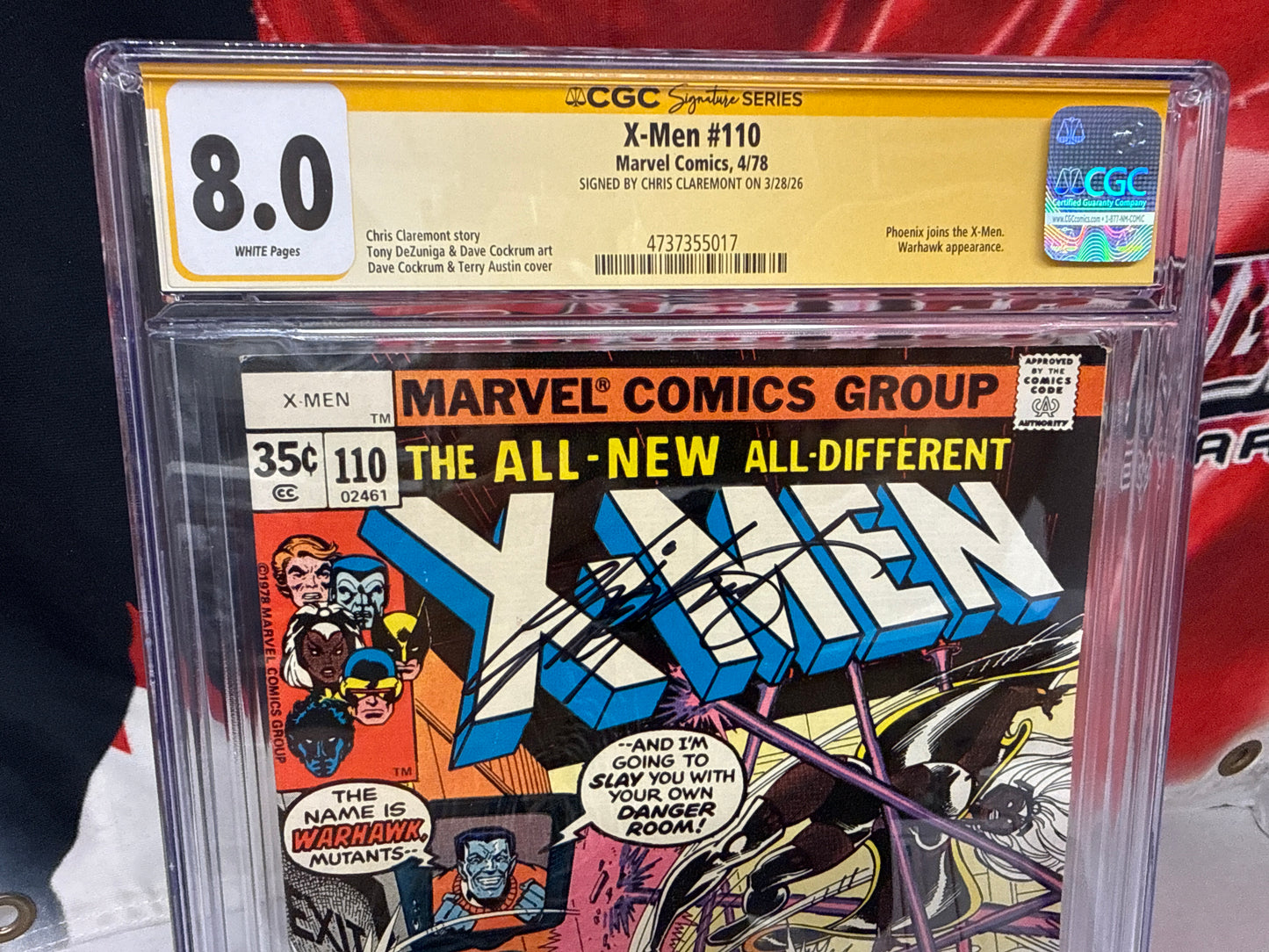 PHOENIX JOINS X-MEN #110 CGC 8.0 SS Chris Claremont Signed Marvel 1978