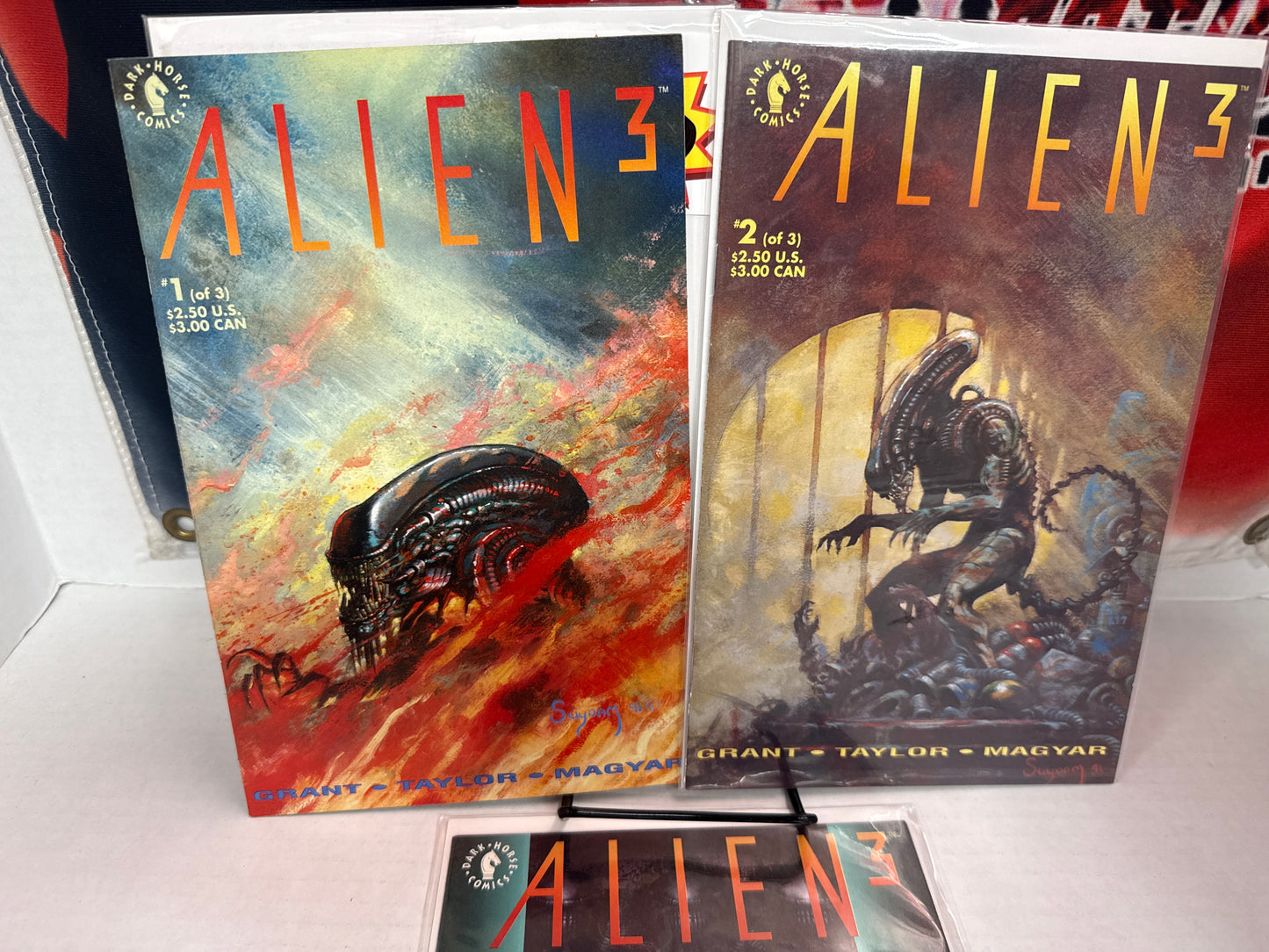 Alien 3 Comics #1-3 Movie  Adaptation Lot of 3 1992 Dark Horse Comics Arthur Suydam Cross Posted