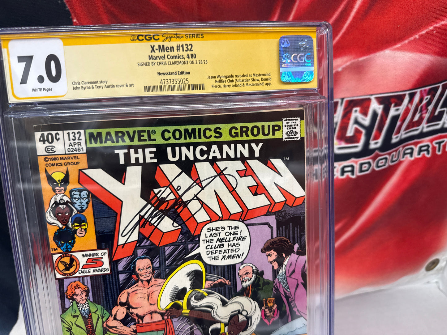 X-Men #132 (1980) CGC 7.0 - SIGNED CHRIS CLAREMONT !! Hellfire Club - NEWSSTAND cross posted