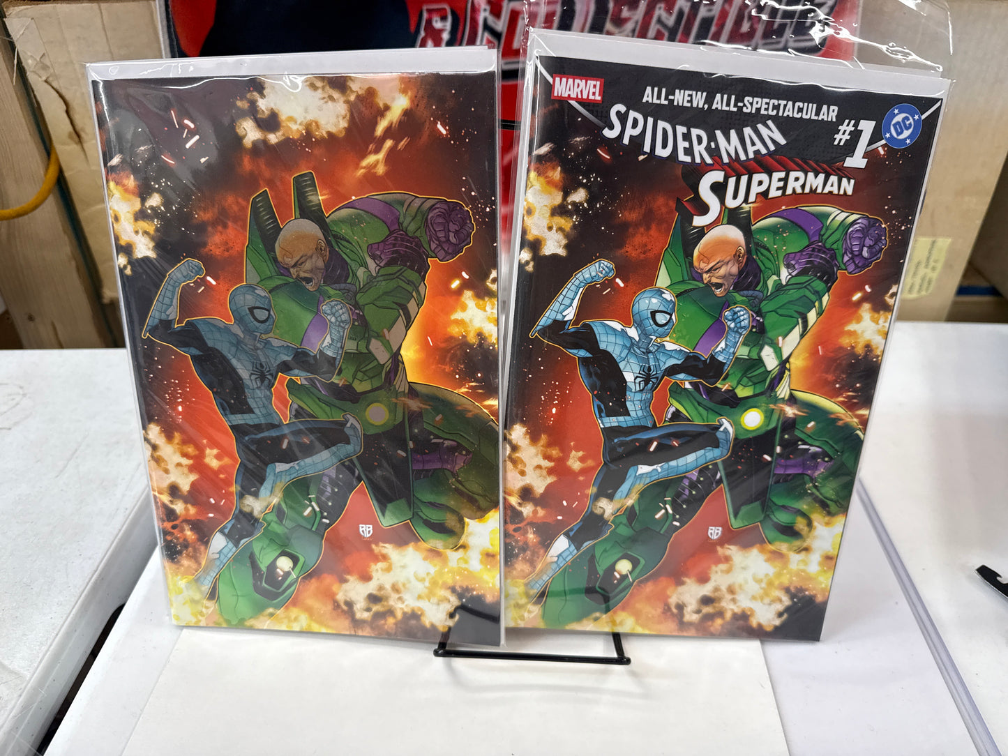 Spider-man Superman #1 RB Silva Trade And Foil Variant Set