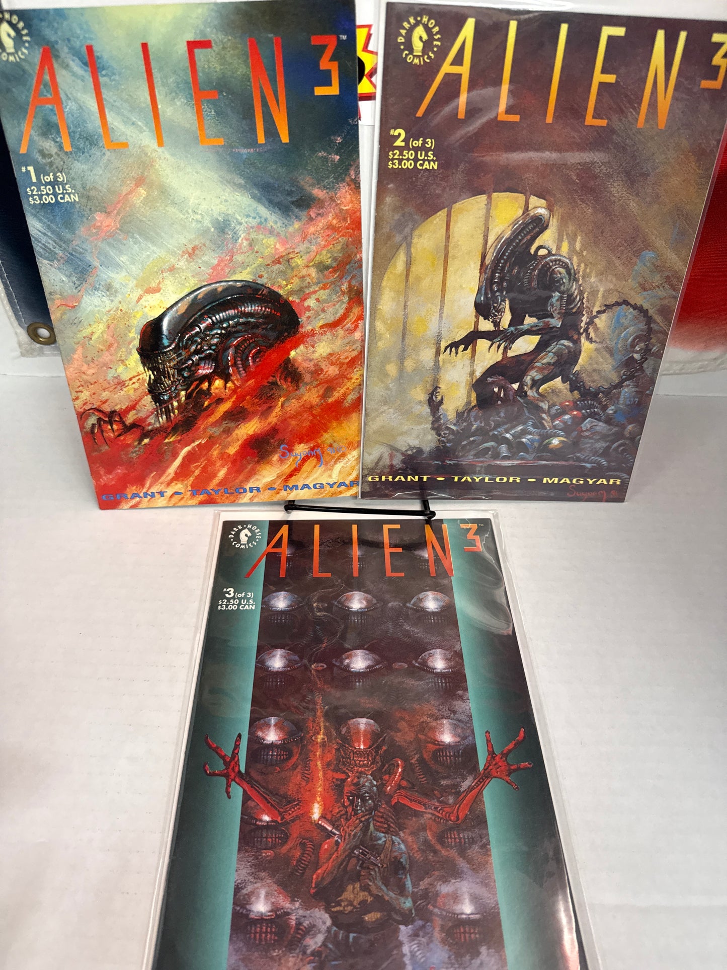 Alien 3 Comics #1-3 Movie  Adaptation Lot of 3 1992 Dark Horse Comics Arthur Suydam Cross Posted