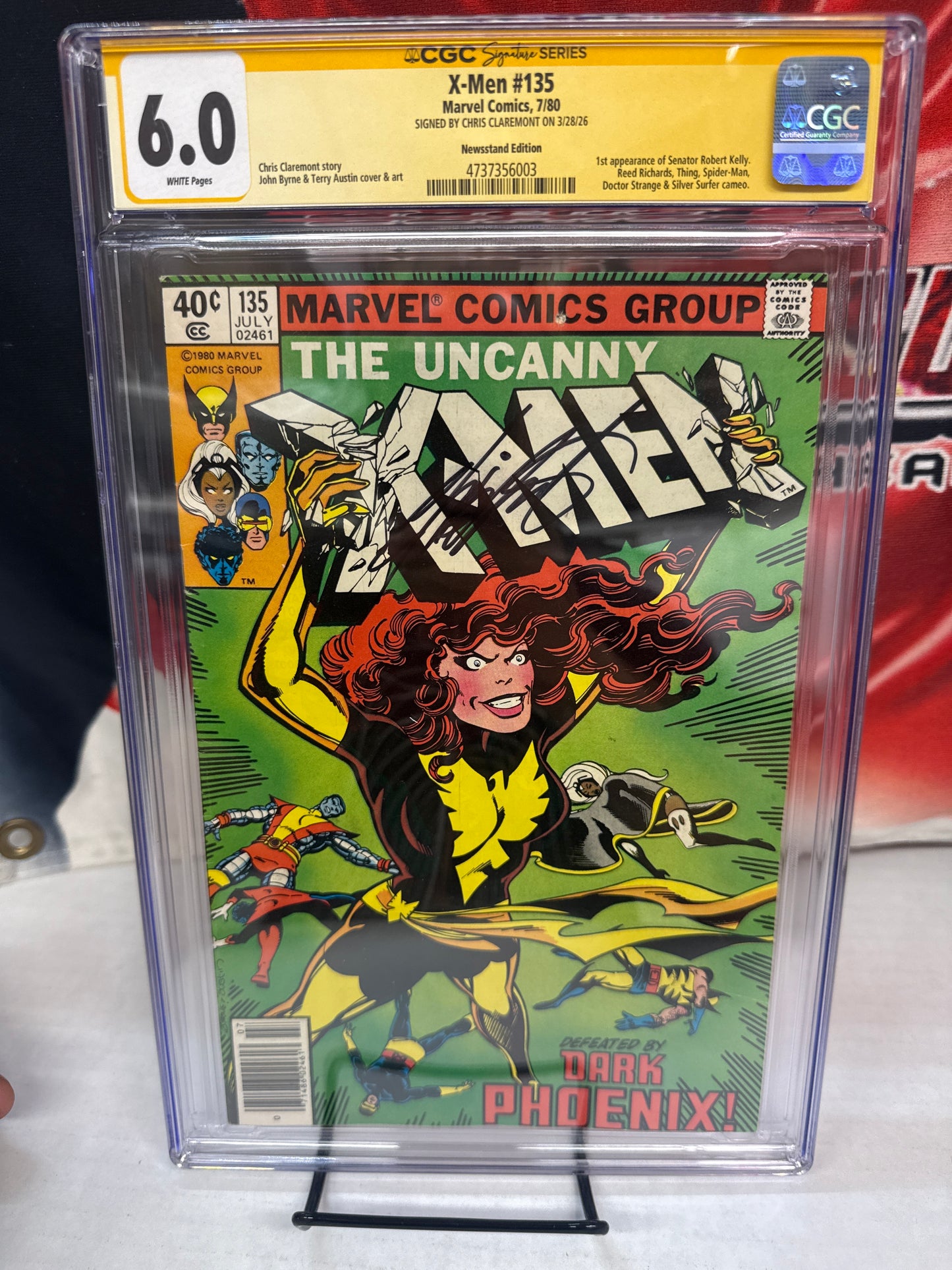 X-Men #135 CGC 6.0 White Pages  – First Senator Kelly – Dark Phoenix Saga Signed by Claremont cross posted