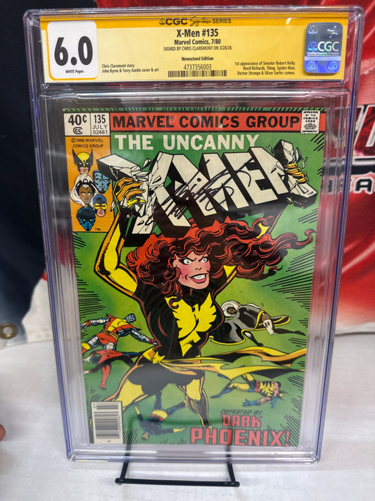 X-Men #135 CGC 6.0 White Pages  – First Senator Kelly – Dark Phoenix Saga Signed by Claremont cross posted