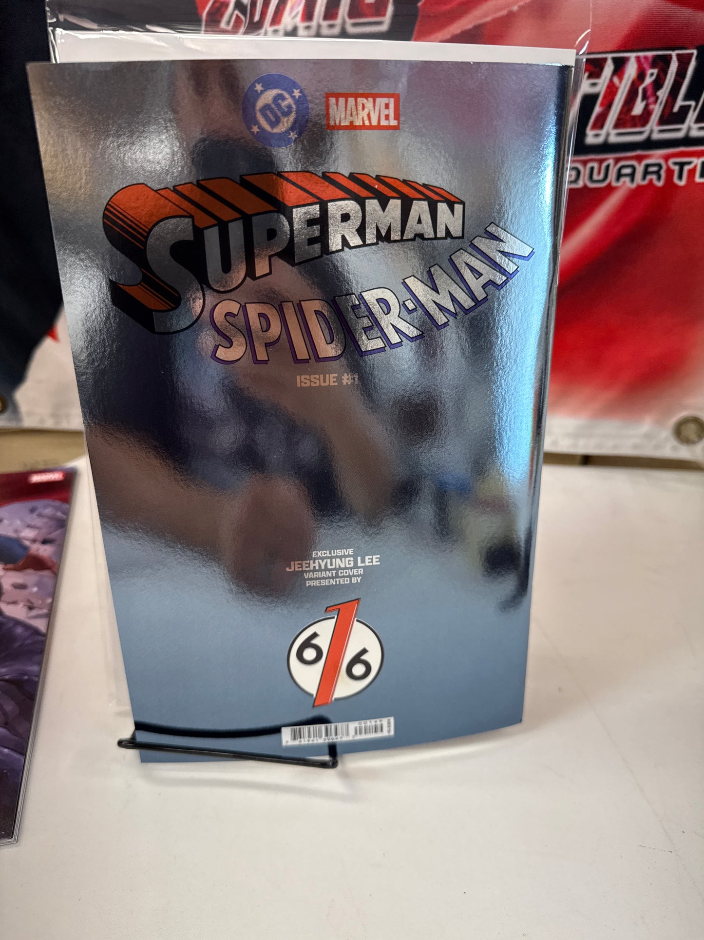 DC MARVEL SUPERMAN SPIDER-MAN #1 JEEHYUNG LEE Exclusive Set main and Foil