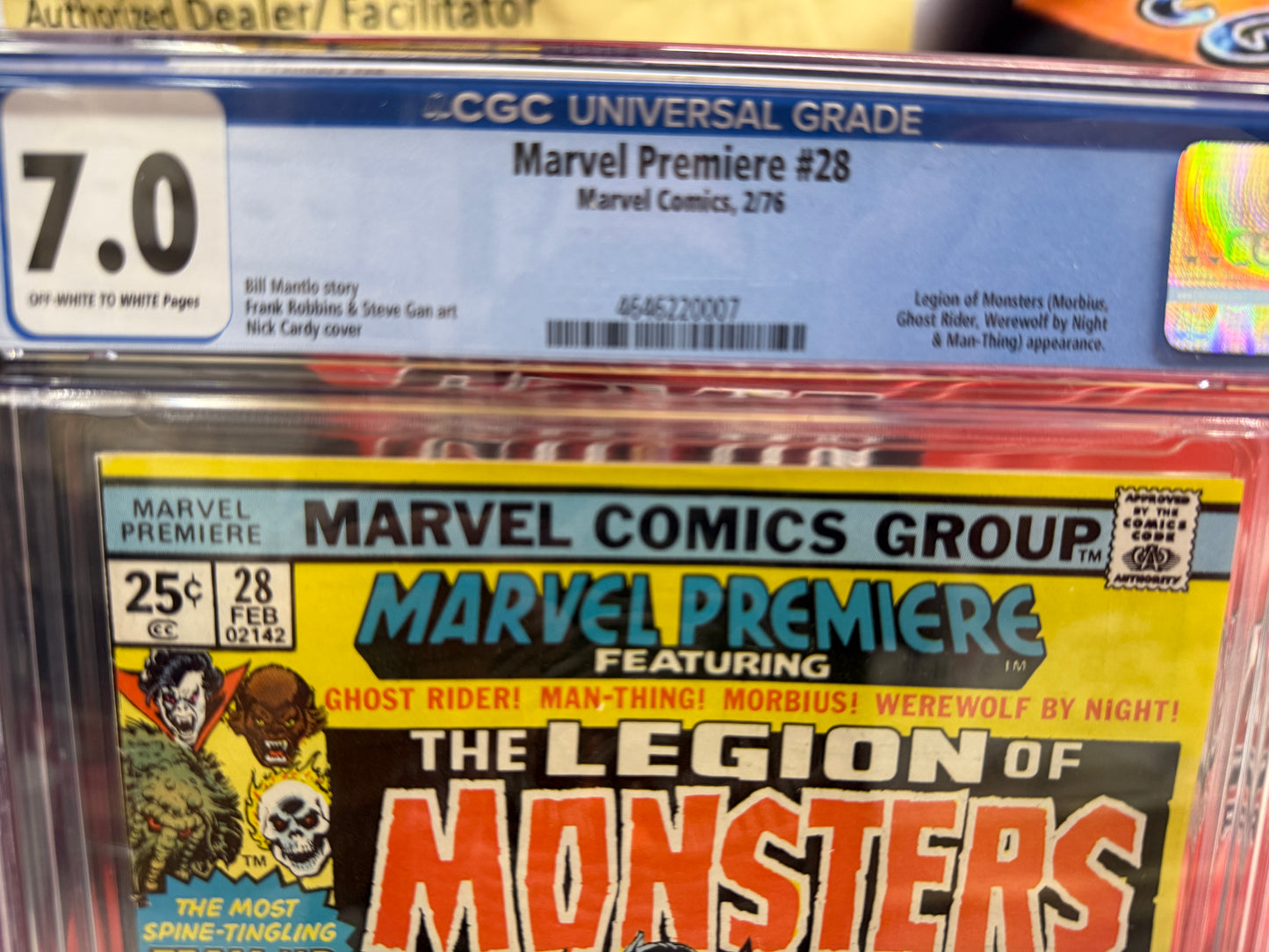 MARVEL PREMIERE #28 1st LEGION OF MONSTERS Team 1976 Morbius Ghost Rider CGC 7.0