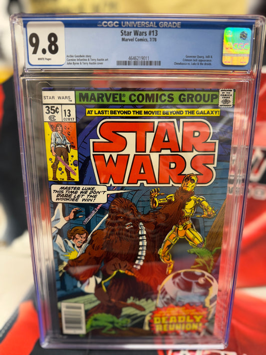 🔥STAR WARS #13 1978 CGC 9.8 NM/MT White Pages Chewbacca  Luke Governor Quarg🔥