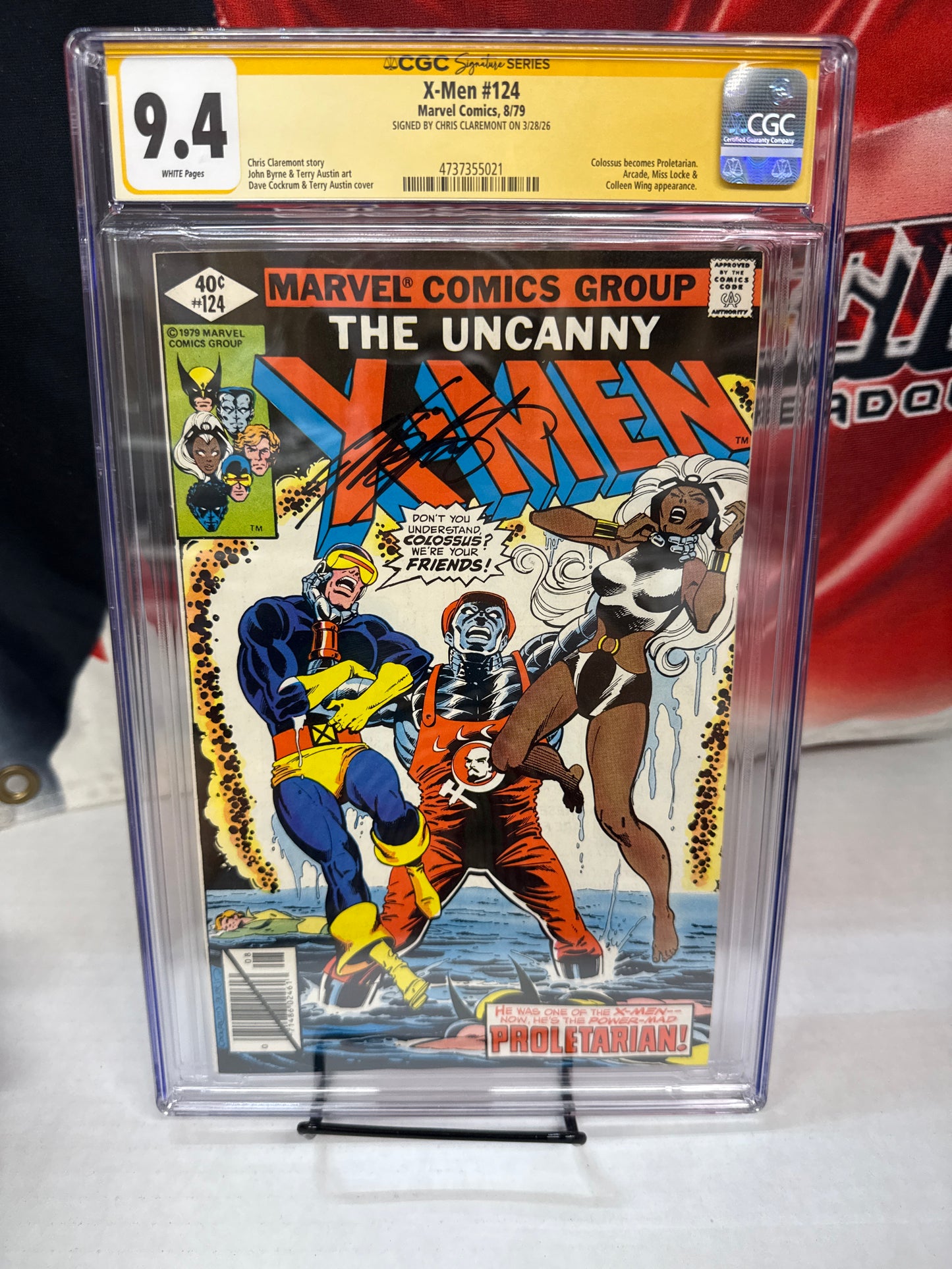 X-MEN #124 1st Proletarian Ms Locke, Origin 2nd ARCADE CGC 9.4 CGC Sig Claremont