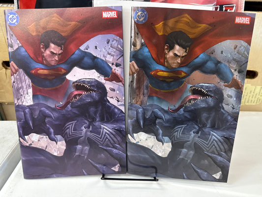 DC MARVEL SUPERMAN SPIDER-MAN #1 JEEHYUNG LEE Exclusive Set main and Foil