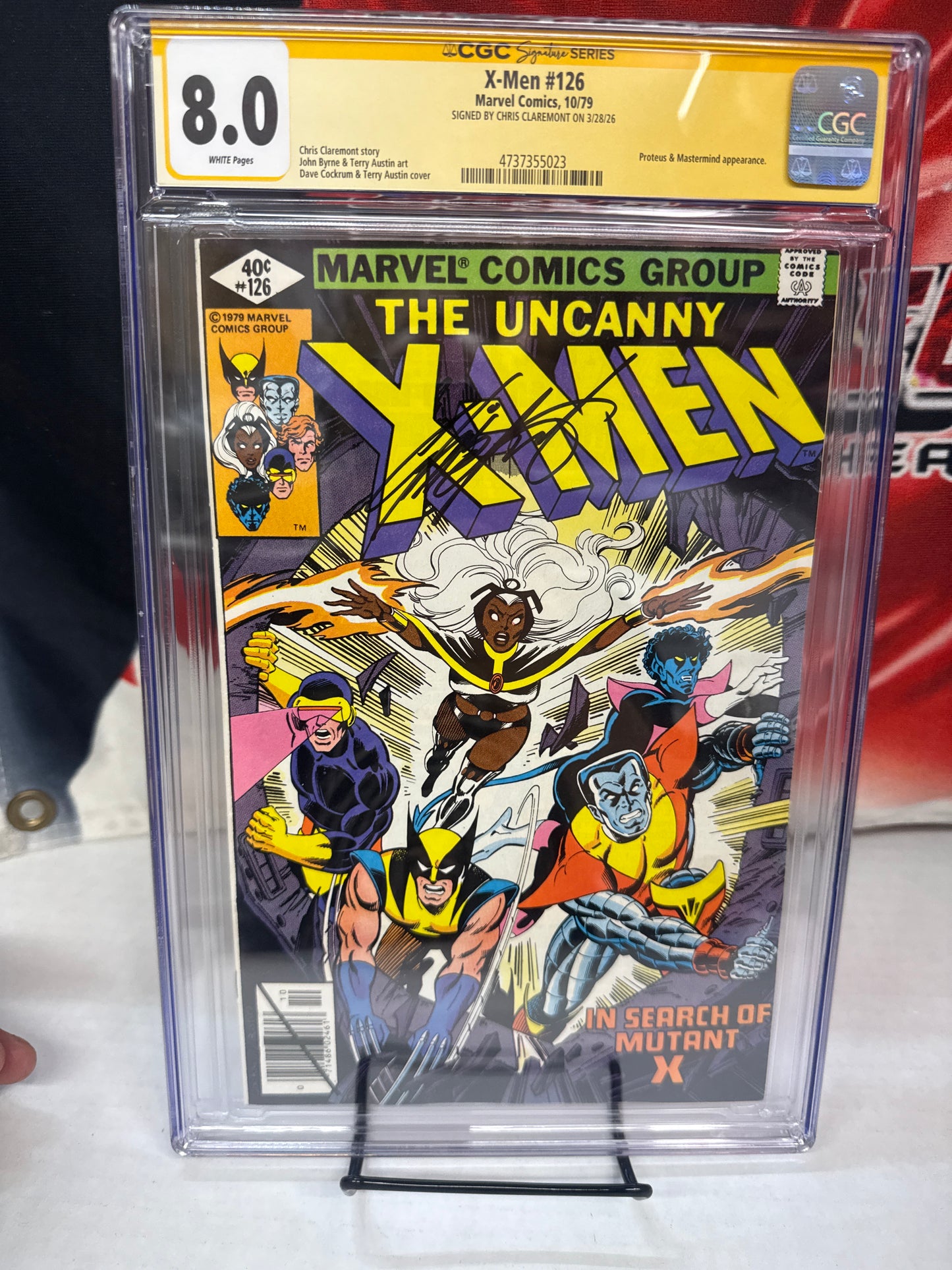 X-Men #126, CGC 8.0, WP, J.Byrne, Signed By C.Claremont cross posted